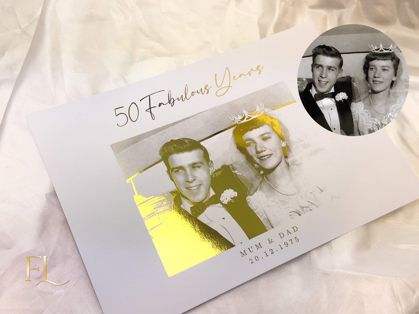 Golden Wedding Anniversary Foil Print | 50th Wedding Anniversary