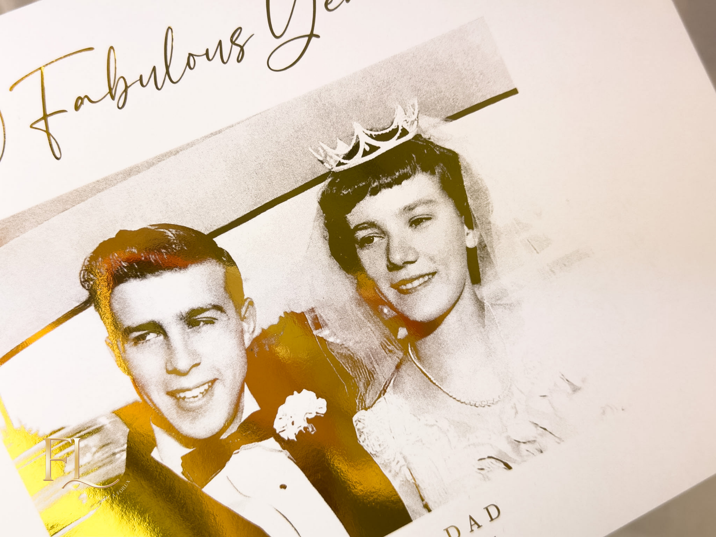 Golden Wedding Anniversary Foil Print | 50th Wedding Anniversary
