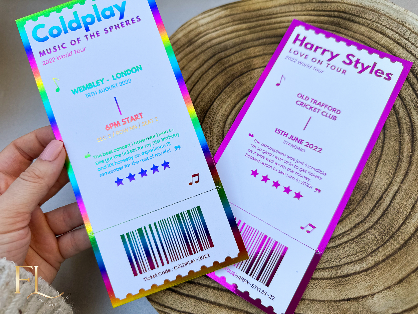 'Write a review' Souvenir Concert ticket | Scrapbook Ticket