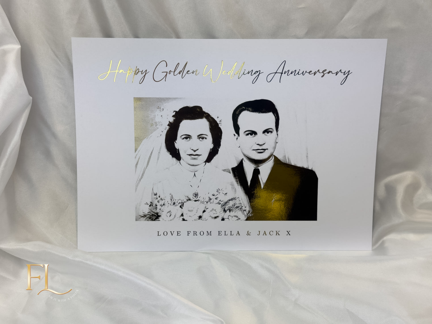 Golden Wedding Anniversary Foil Print | 50th Wedding Anniversary