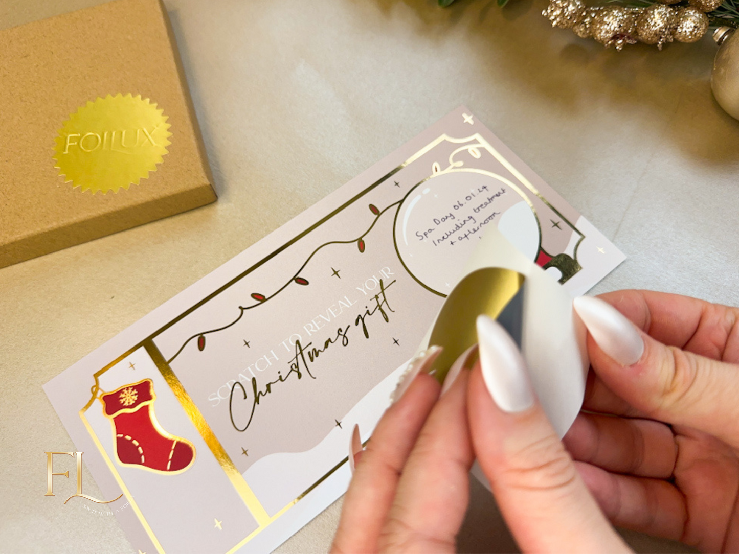 Christmas Snowglobe Scratch Card for Any Gift | Personalise at Home Scratch card