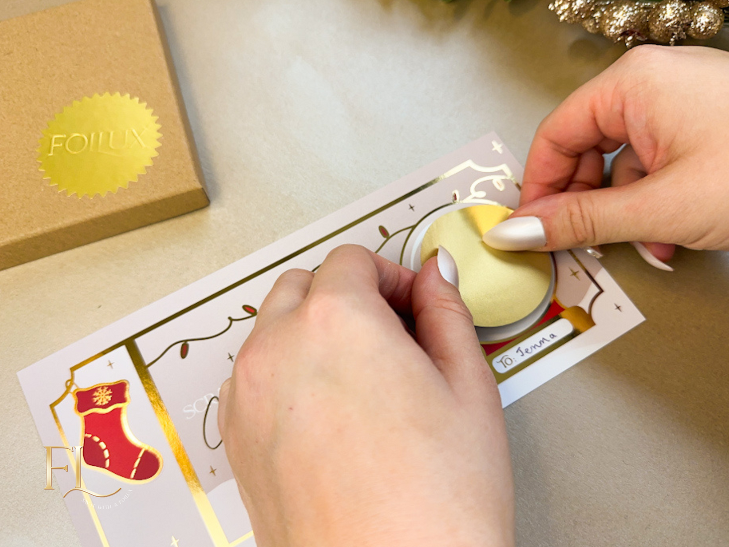 Christmas Snowglobe Scratch Card for Any Gift | Personalise at Home Scratch card