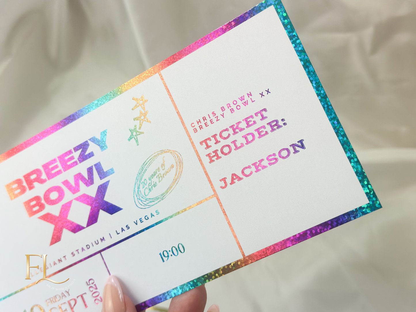 Chris Brown Souvenir Foil Ticket | Surprise Ticket Reveal