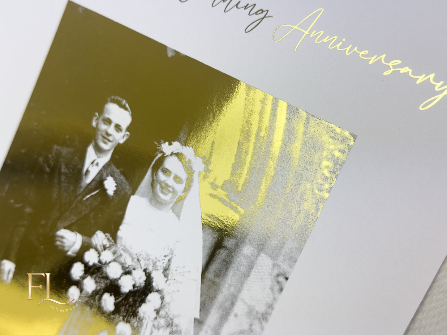 Golden Wedding Anniversary Foil Print | 50th Wedding Anniversary
