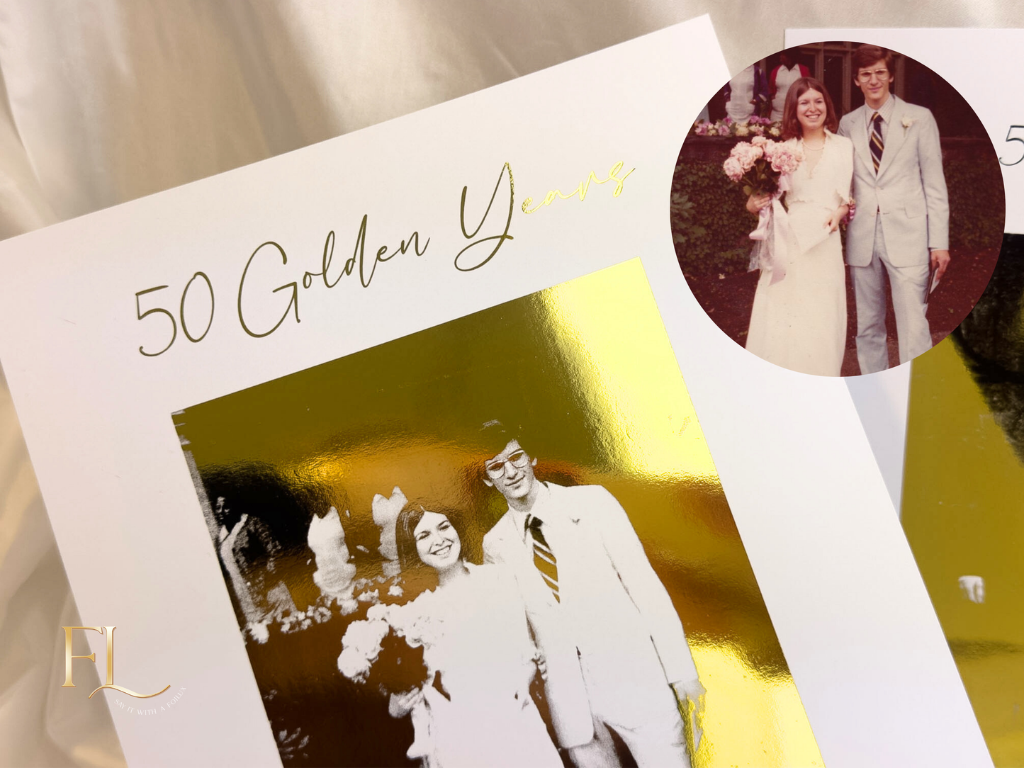 Golden Wedding Anniversary Foil Print | 50th Wedding Anniversary