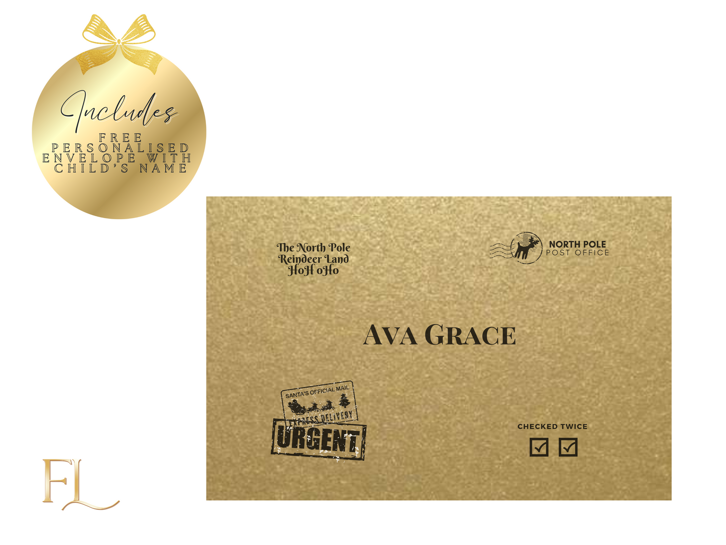 Nice List Scratch Card with personalised envelope - Straight from Santa's Desk!