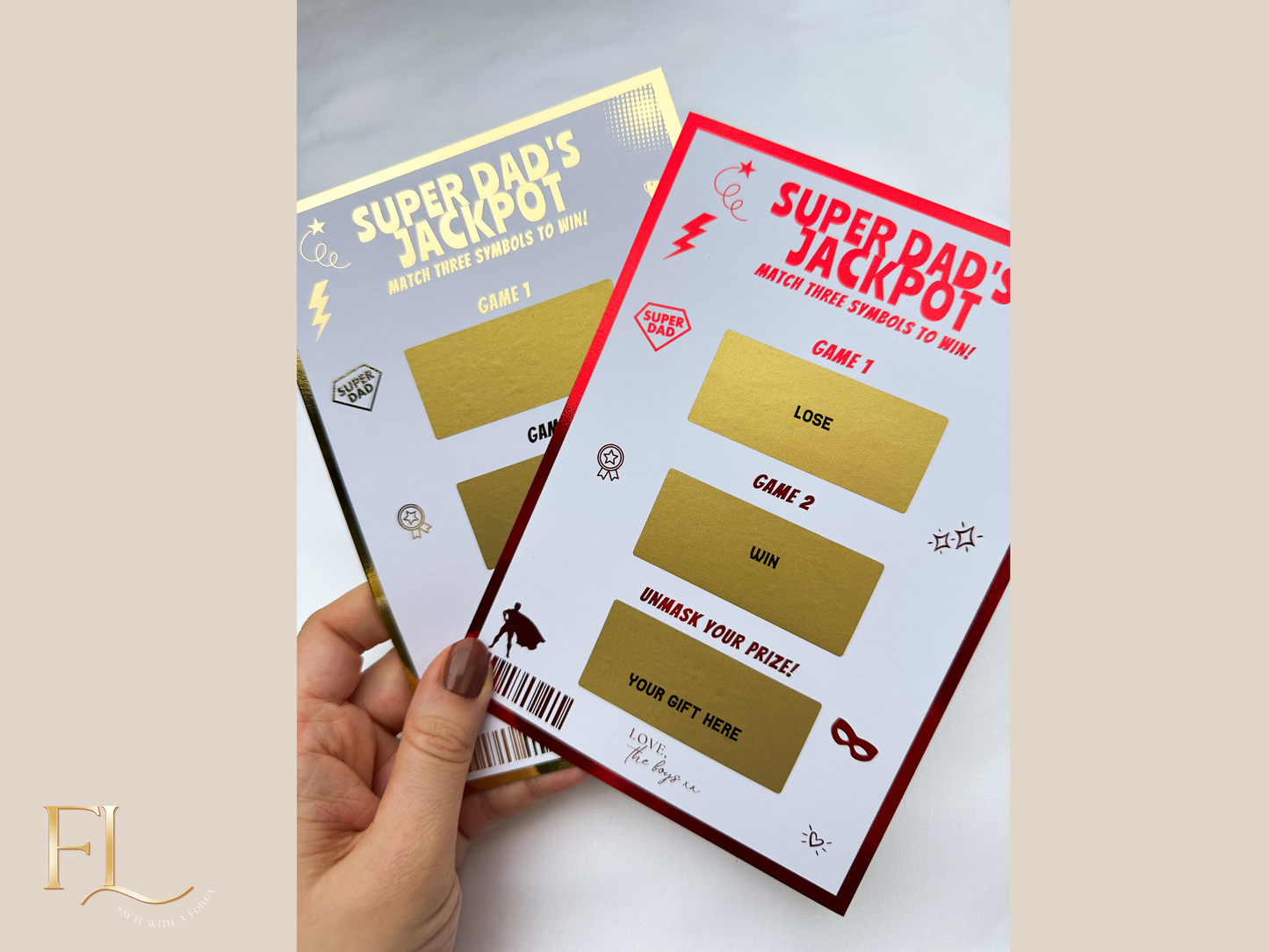 Super Dad's Jackpot Scratch Card | Reveal any gift