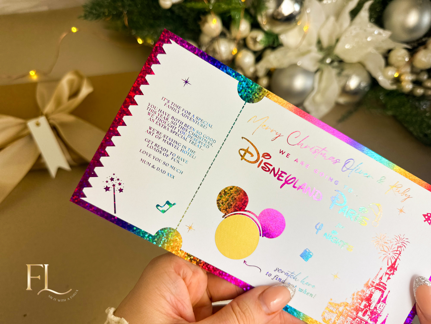 Christmas Themed Disneyland Paris Scratch Card Ticket