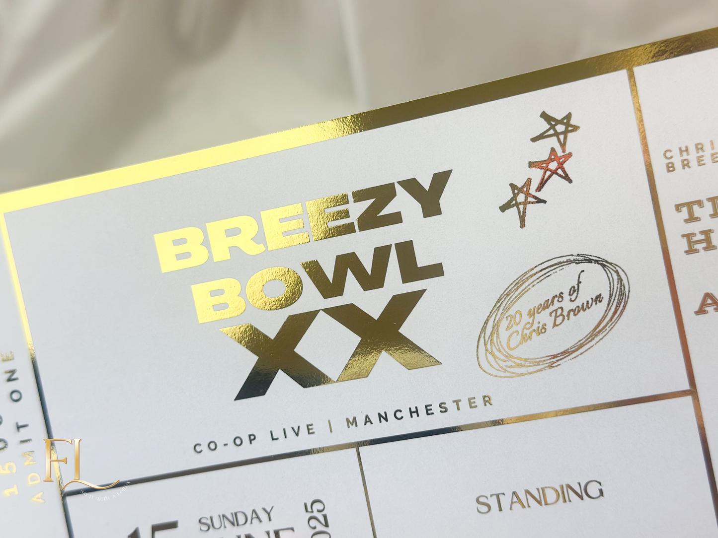 Chris Brown Souvenir Foil Ticket | Surprise Ticket Reveal