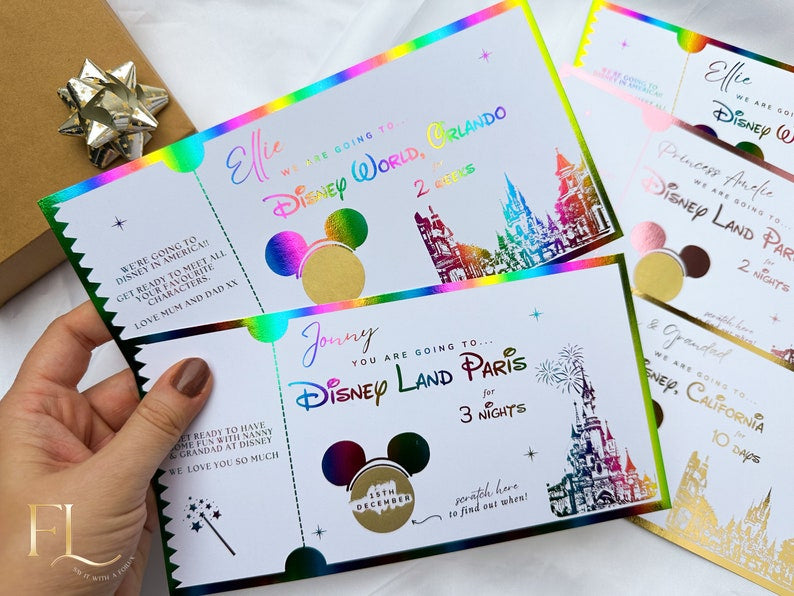 Christmas Themed Disneyland Paris Scratch Card Ticket