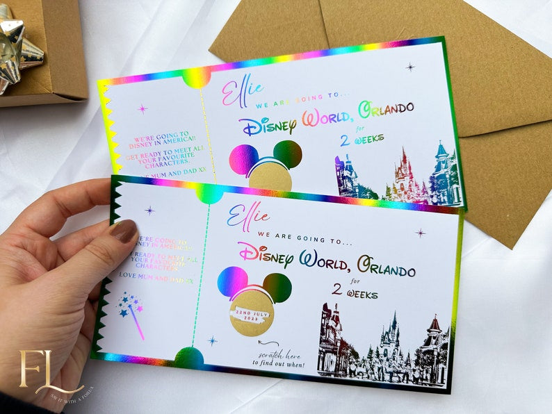 Christmas Themed Disneyland Paris Scratch Card Ticket