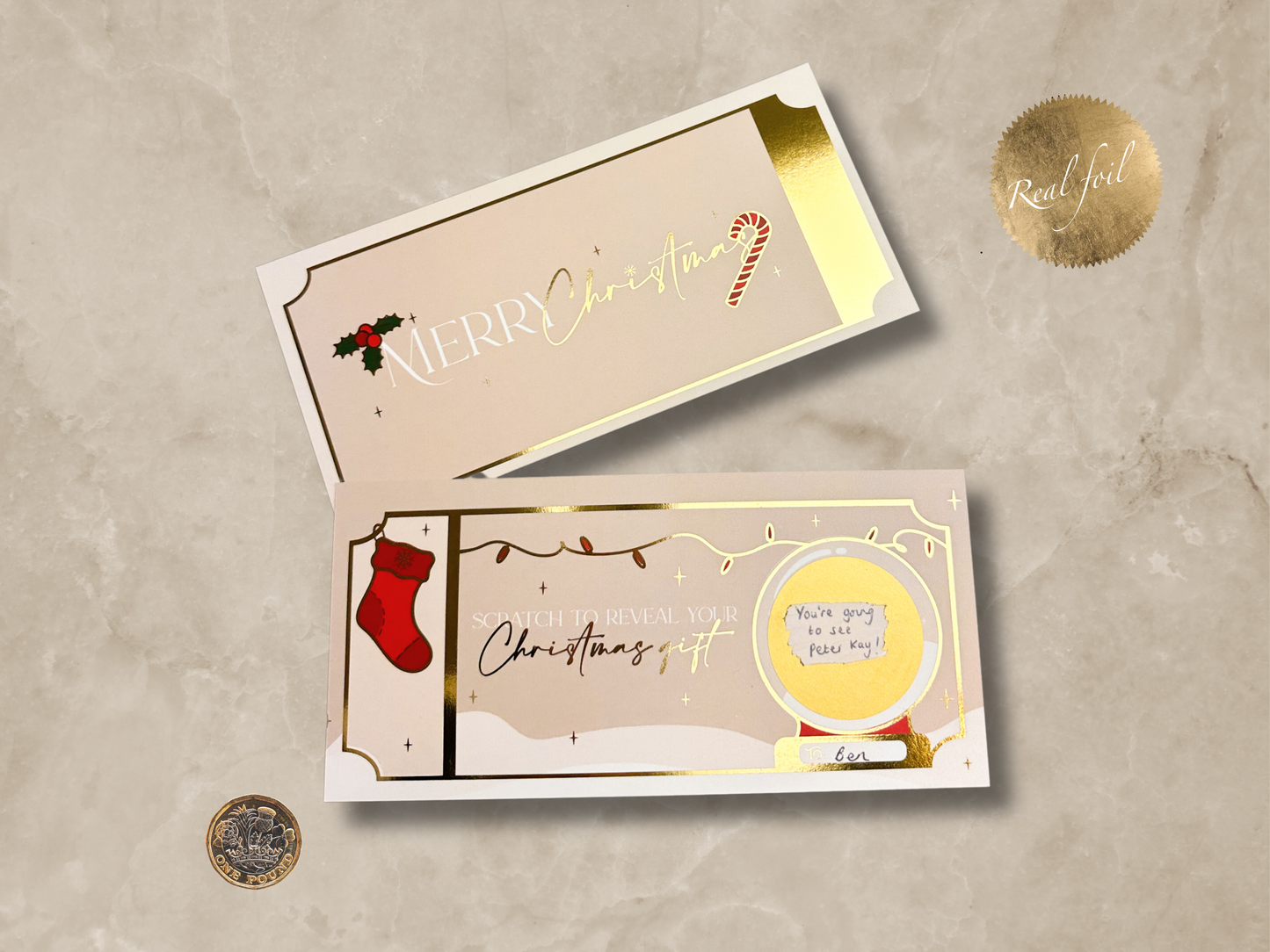 Christmas Snowglobe Scratch Card for Any Gift | Personalise at Home Scratch card