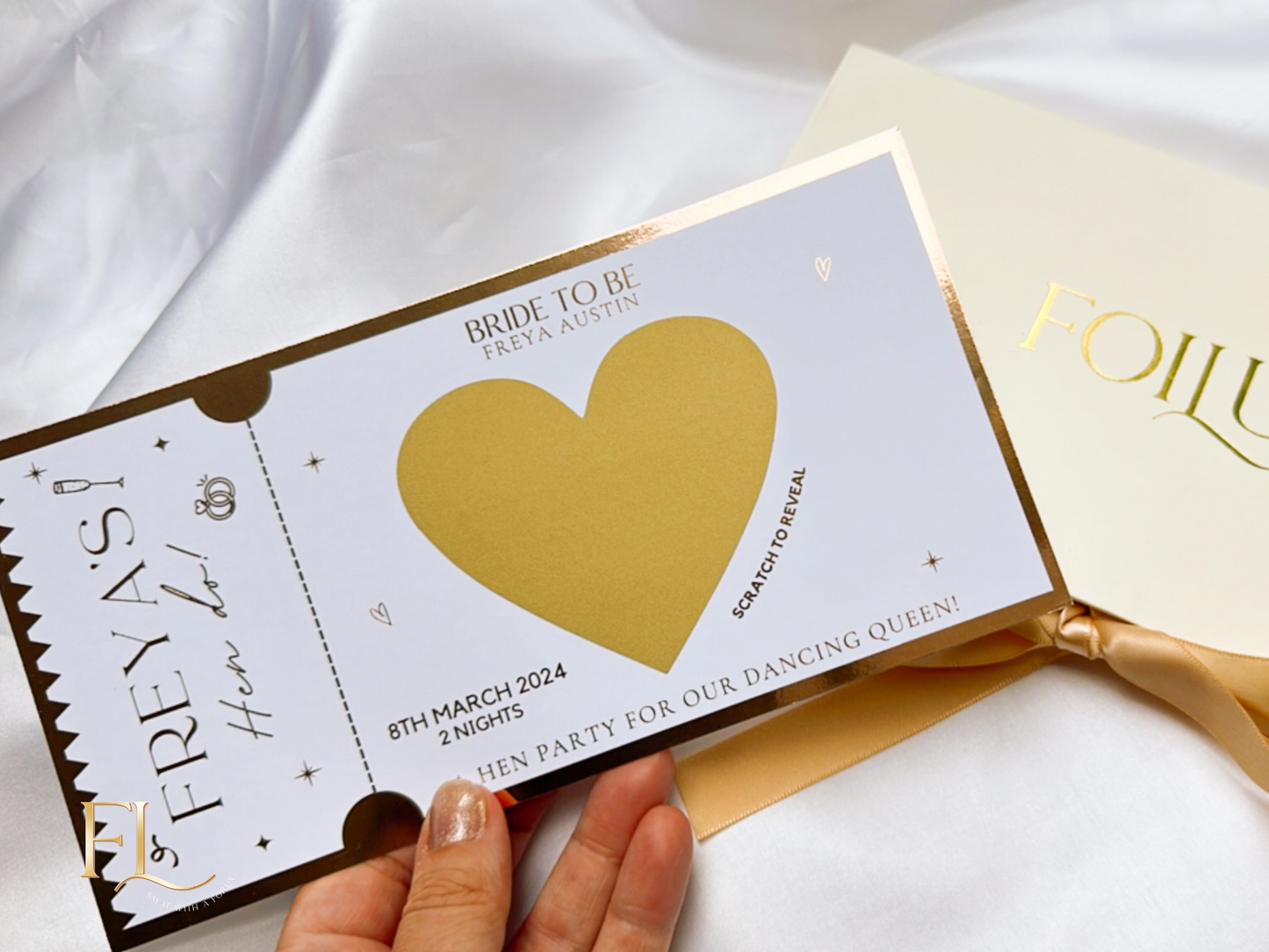 Hen do travel reveal ticket & Itinerary