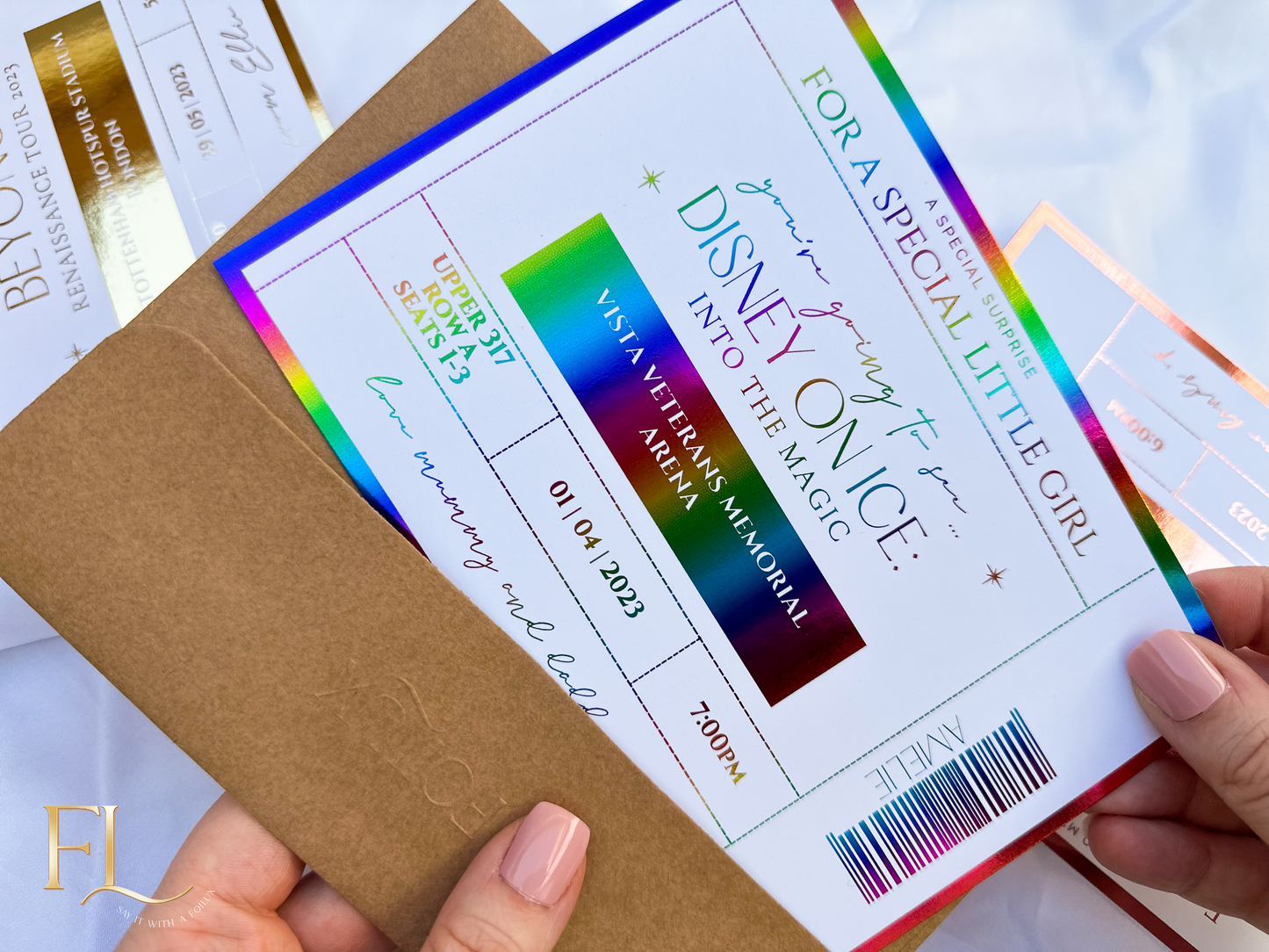 Concert/theatre/show reveal custom ticket