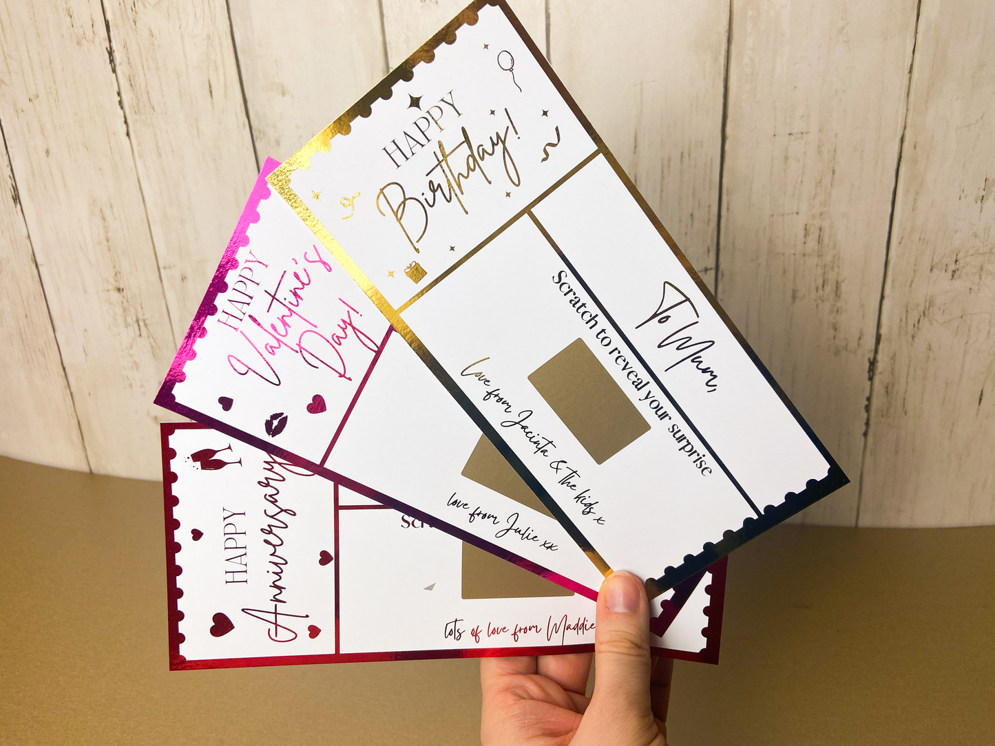 Personalised Surprise Scratch Card With Foil | Spa Day/Tickets/Day Out/Weekend Away