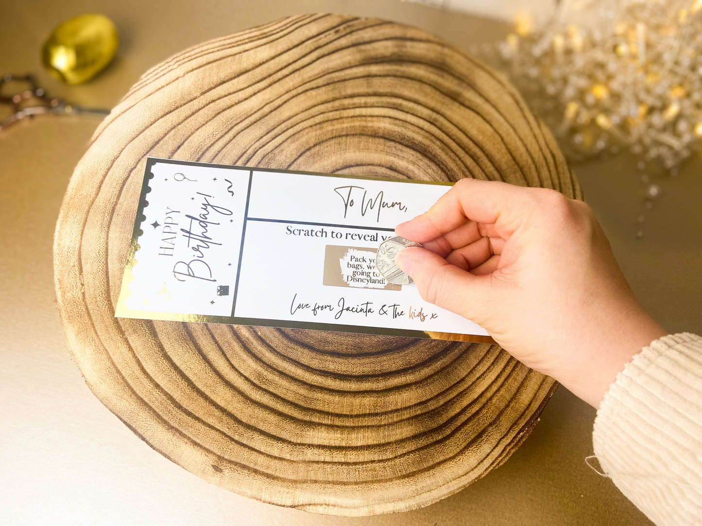 Personalised Surprise Scratch Card With Foil | Spa Day/Tickets/Day Out/Weekend Away