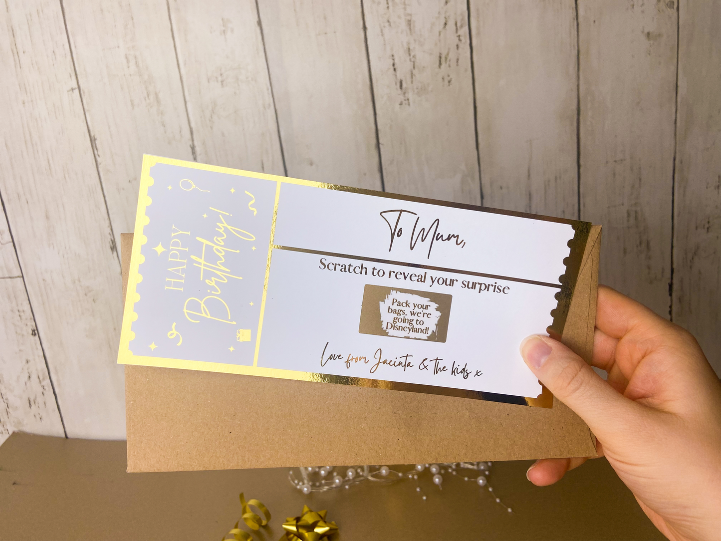Personalised Surprise Scratch Card With Foil | Spa Day/Tickets/Day Out/Weekend Away