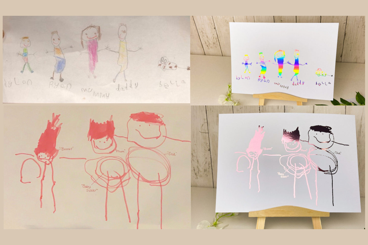 Children's Artwork into foil - Personalised drawing