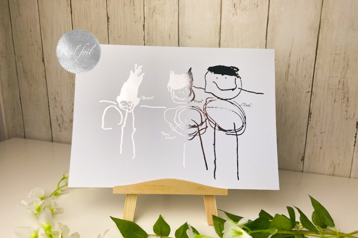 Children's Artwork into foil - Personalised drawing
