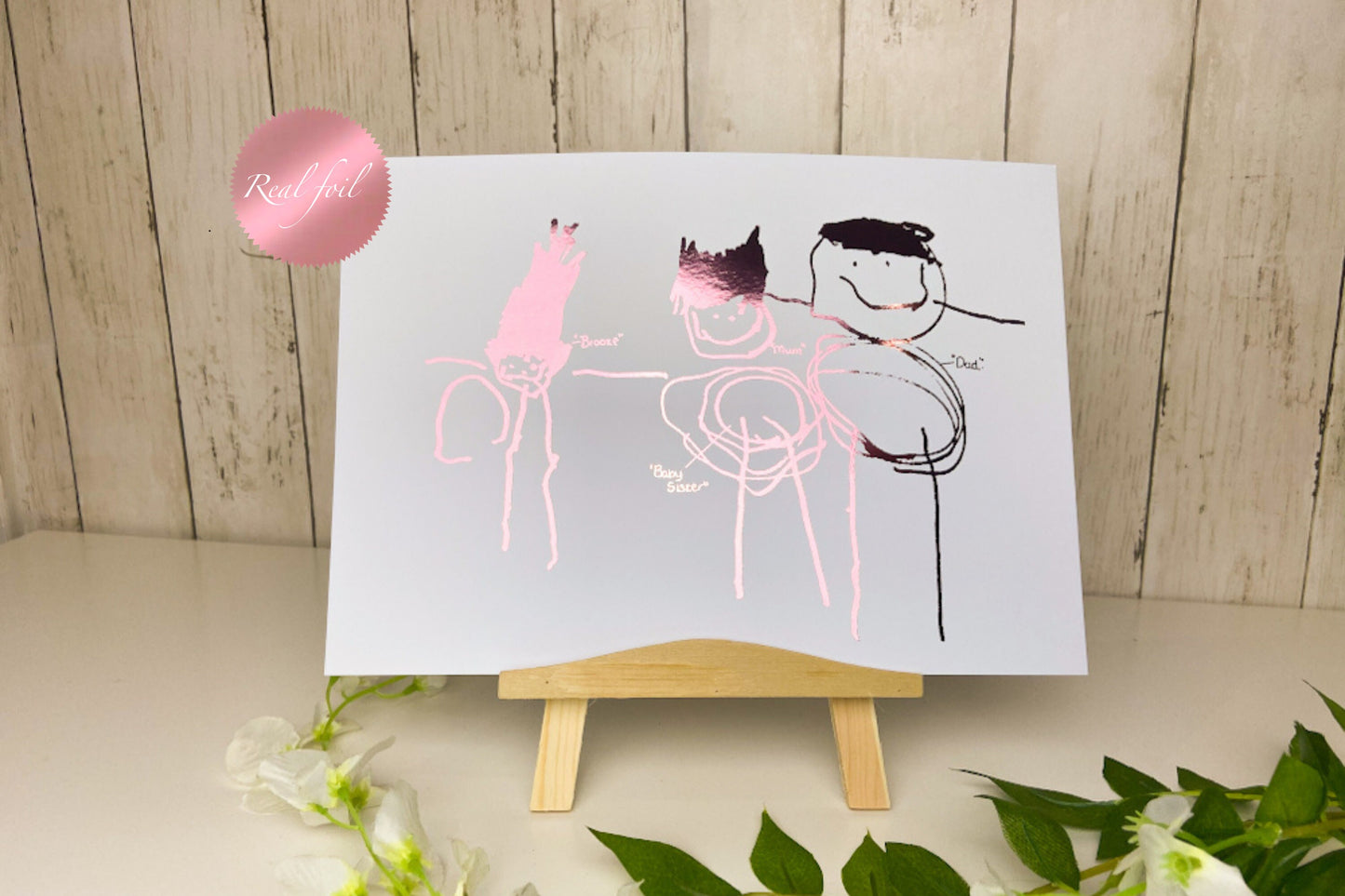 Children's Artwork into foil - Personalised drawing