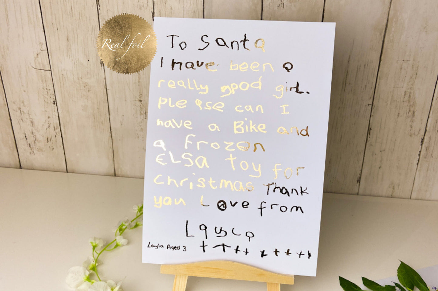 Children's Artwork into foil - Personalised drawing
