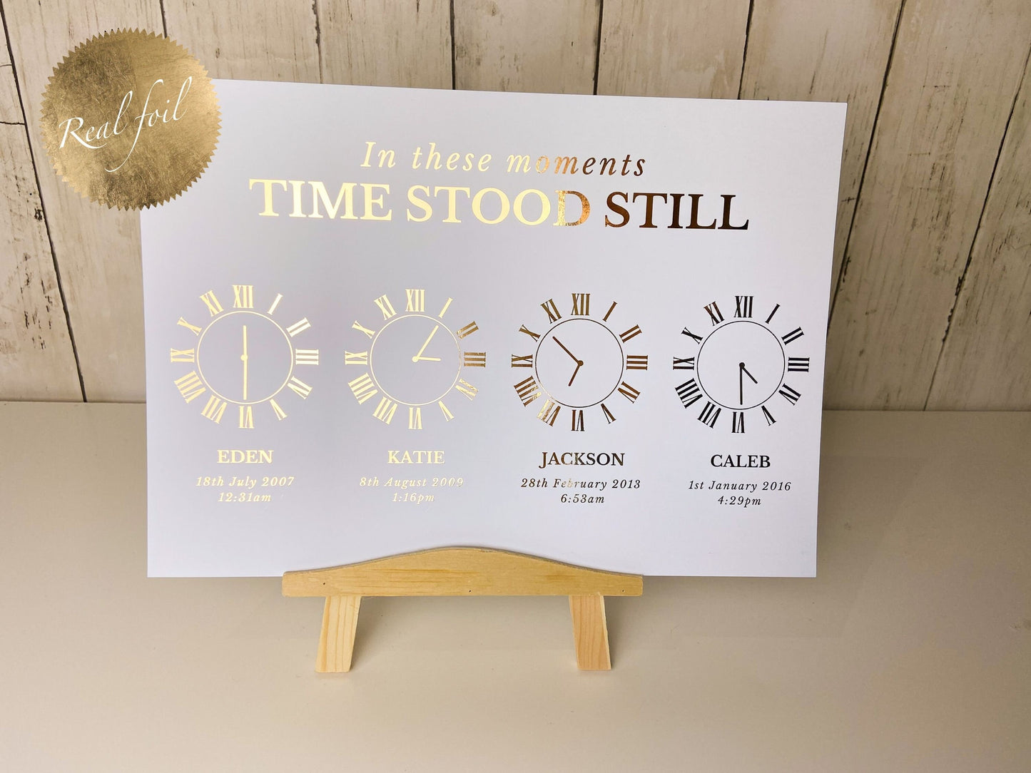In These Moments Time Stood Still, Birth Time Clocks keepsake