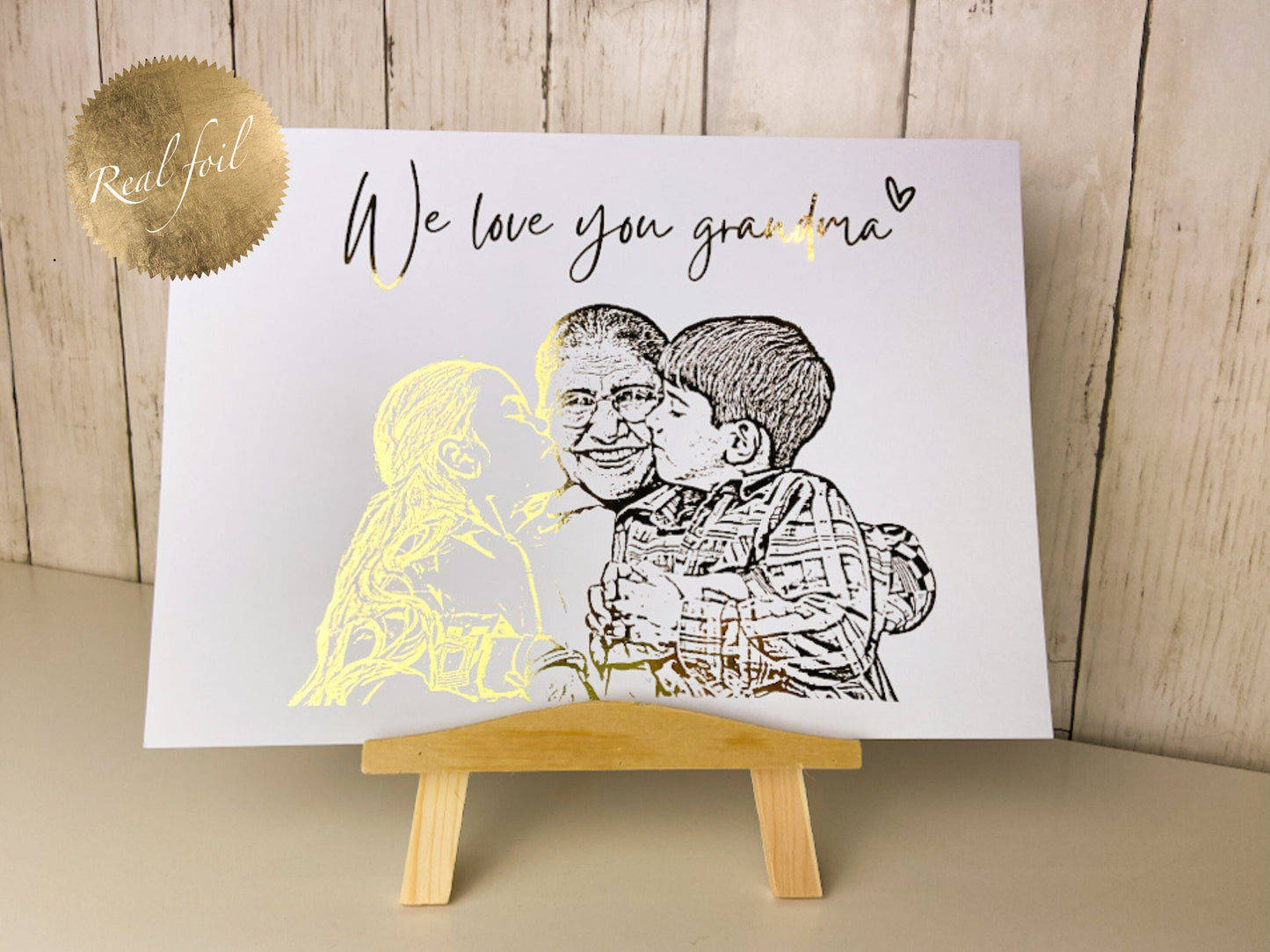'We Love You Nanny' photo foil portrait
