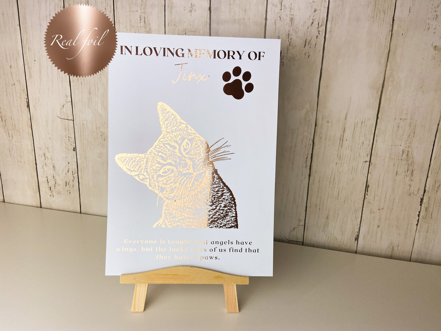Personalised pet memorial gift foil Print