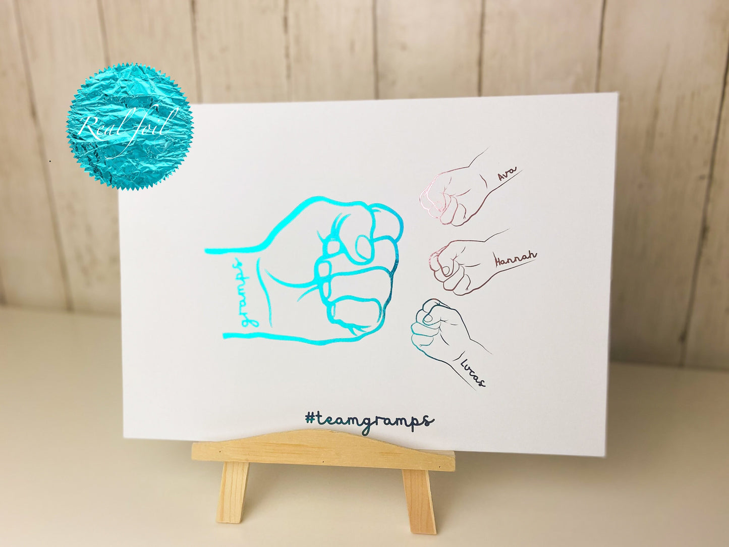 Fist bump foil print for Dad