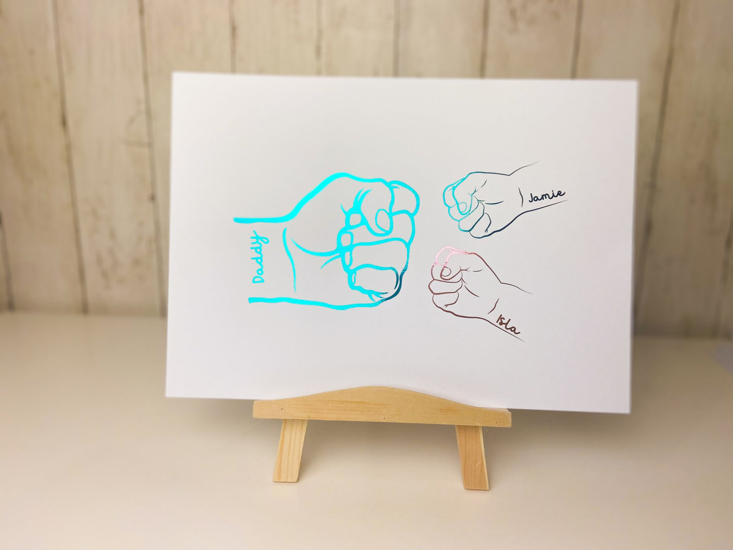 Fist bump foil print for Dad