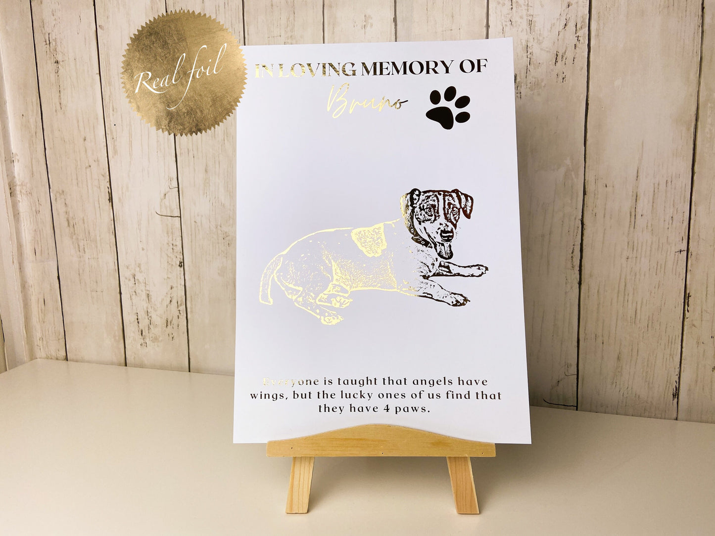 Personalised pet memorial gift foil Print