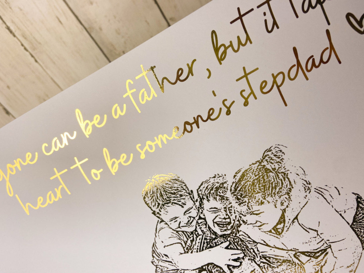 Special stepfather photo foil print