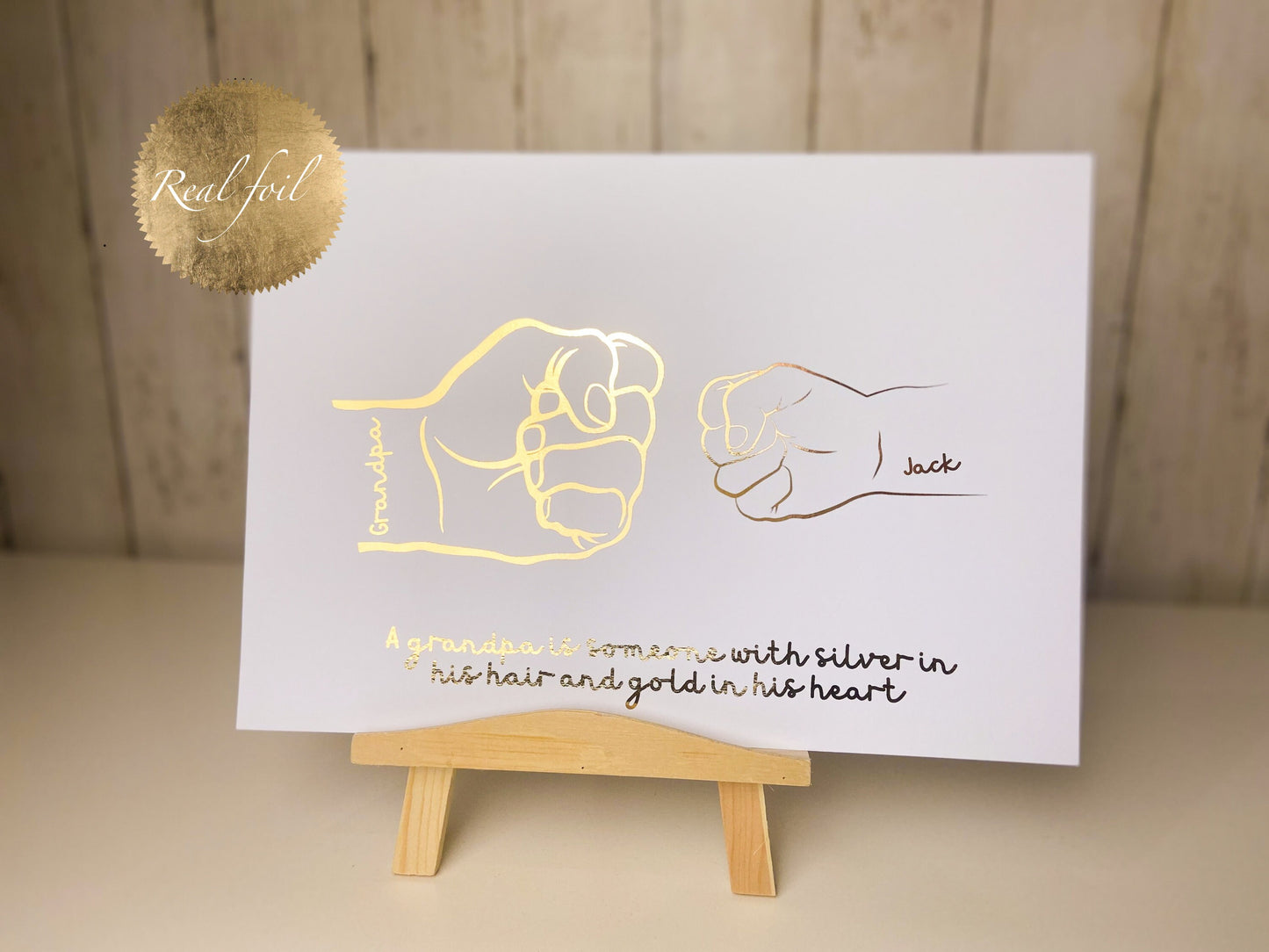 Fist bump foil print for Dad