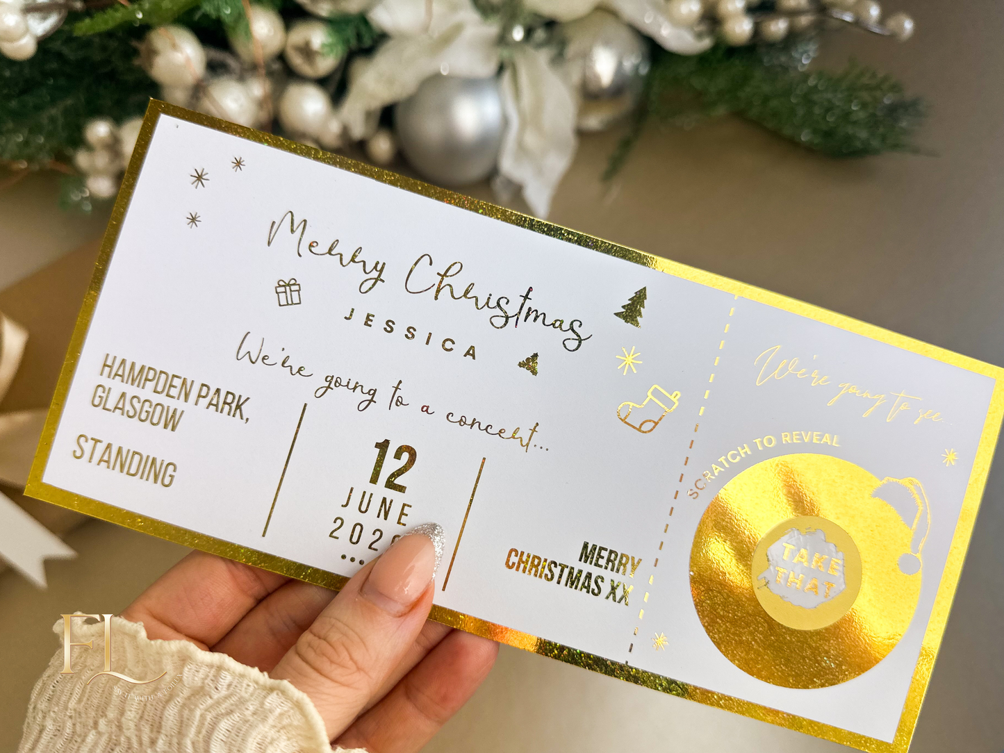 Christmas Concert Scratch Off Foil Ticket