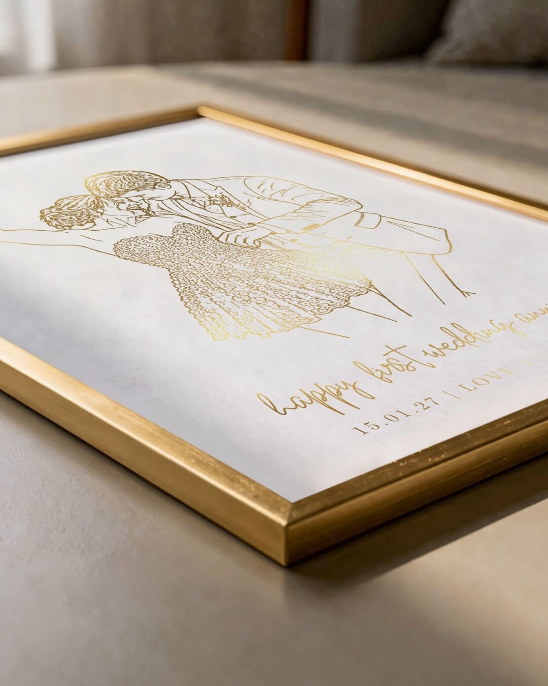 1st Wedding Anniversary Gift | Foil Photo Print - Foilux
