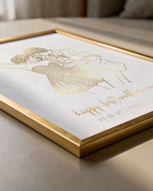 1st Wedding Anniversary Gift | Foil Photo Print - Foilux