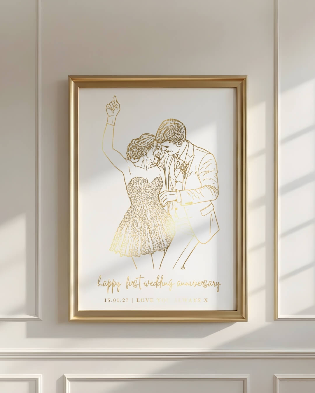 1st Wedding Anniversary Gift | Foil Photo Print - Foilux