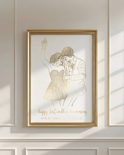 1st Wedding Anniversary Gift | Foil Photo Print - Foilux