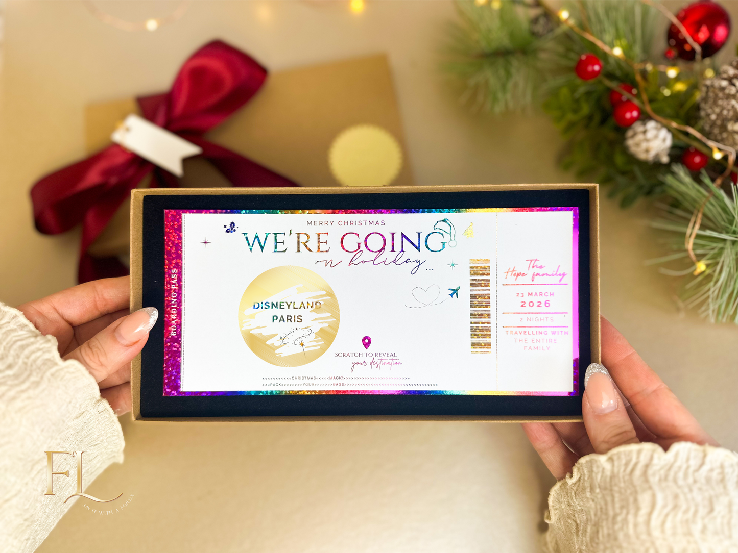 Disneyland Paris Foiled Christmas Holiday Reveal Scratch Card