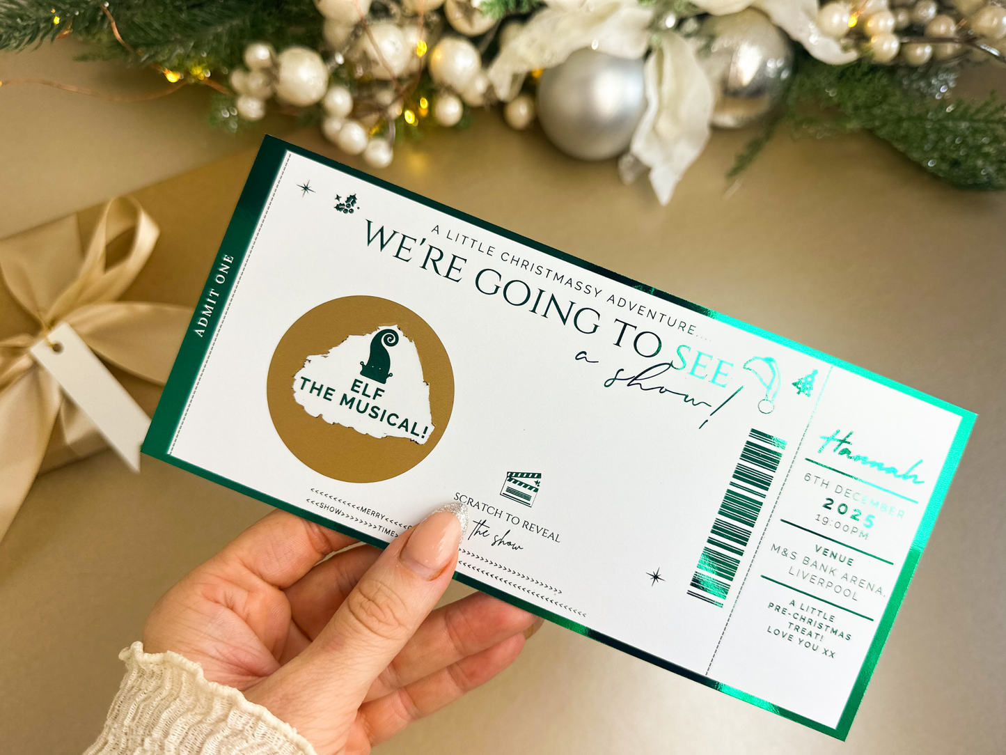 Christmas Themed Theatre/Comedy/Show/Musical Reveal | Scratch Card Ticket
