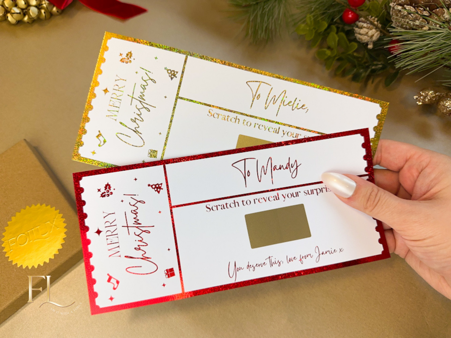 Any Gift | Personalised Merry Christmas Scratch Card