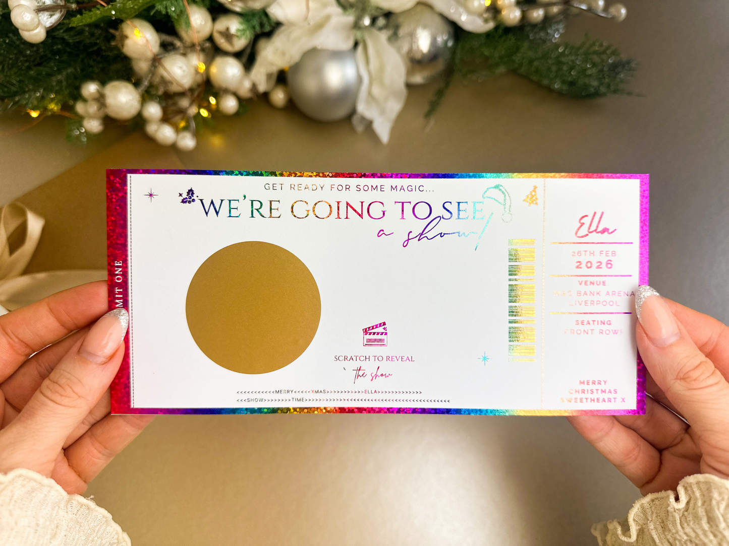 Christmas Themed Theatre/Comedy/Show/Musical Reveal | Scratch Card Ticket