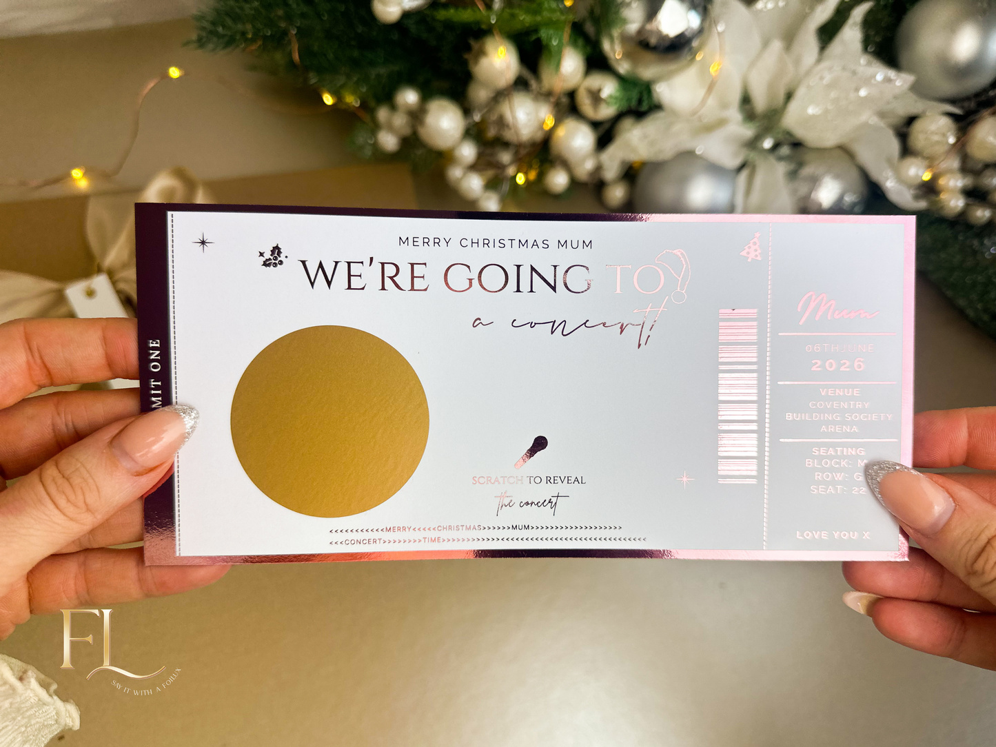 Christmas Concert Reveal Scratch Card Ticket