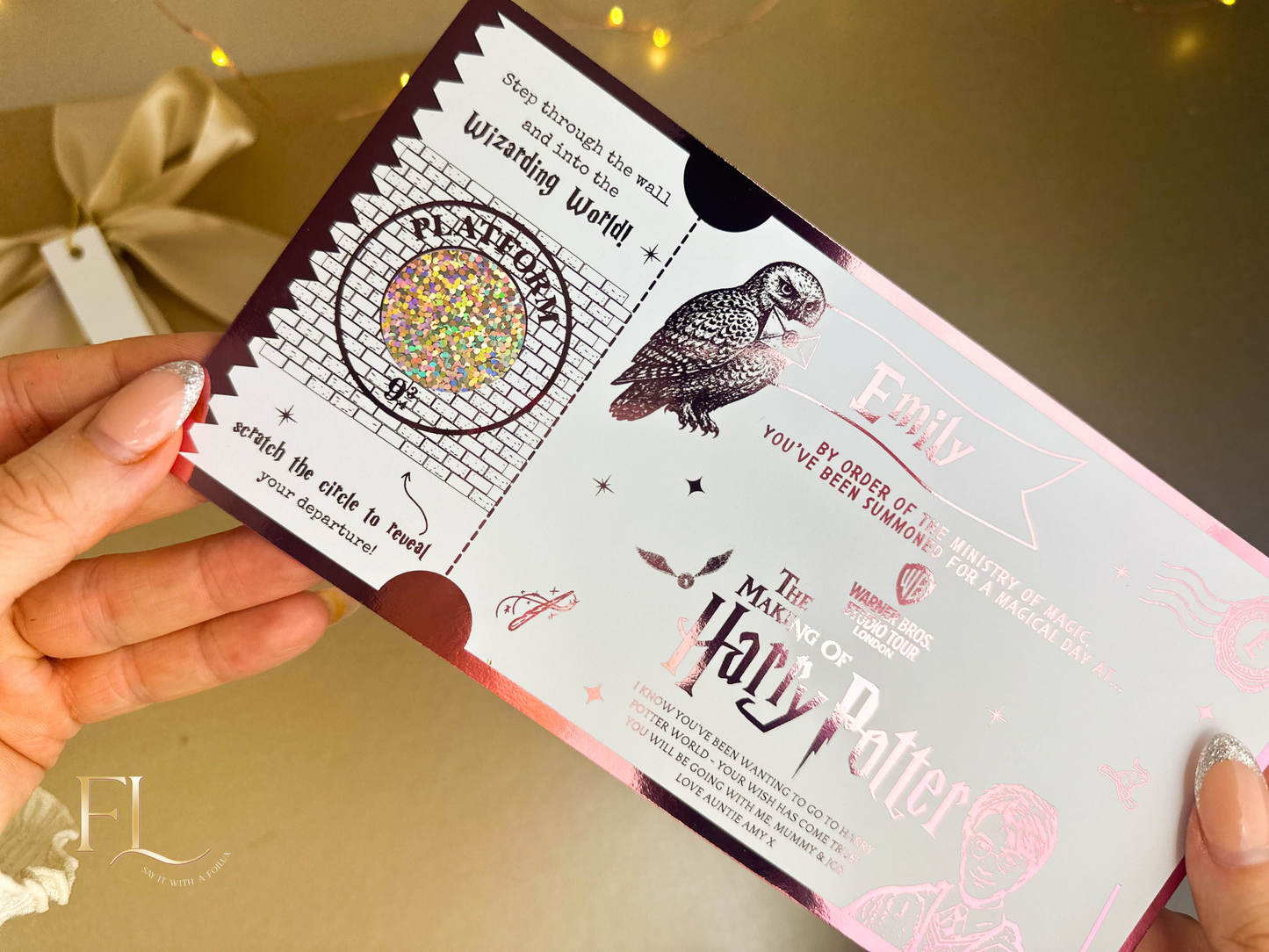 Harry Potter World Foiled Gift Reveal Ticket Scratch to Reveal