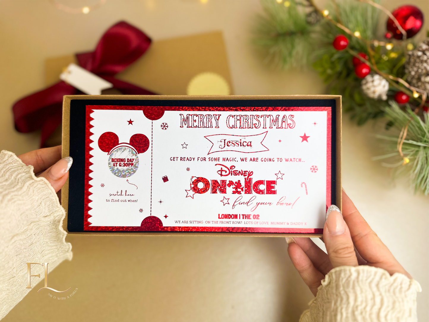 Disney On Ice Foiled Gift Reveal Ticket