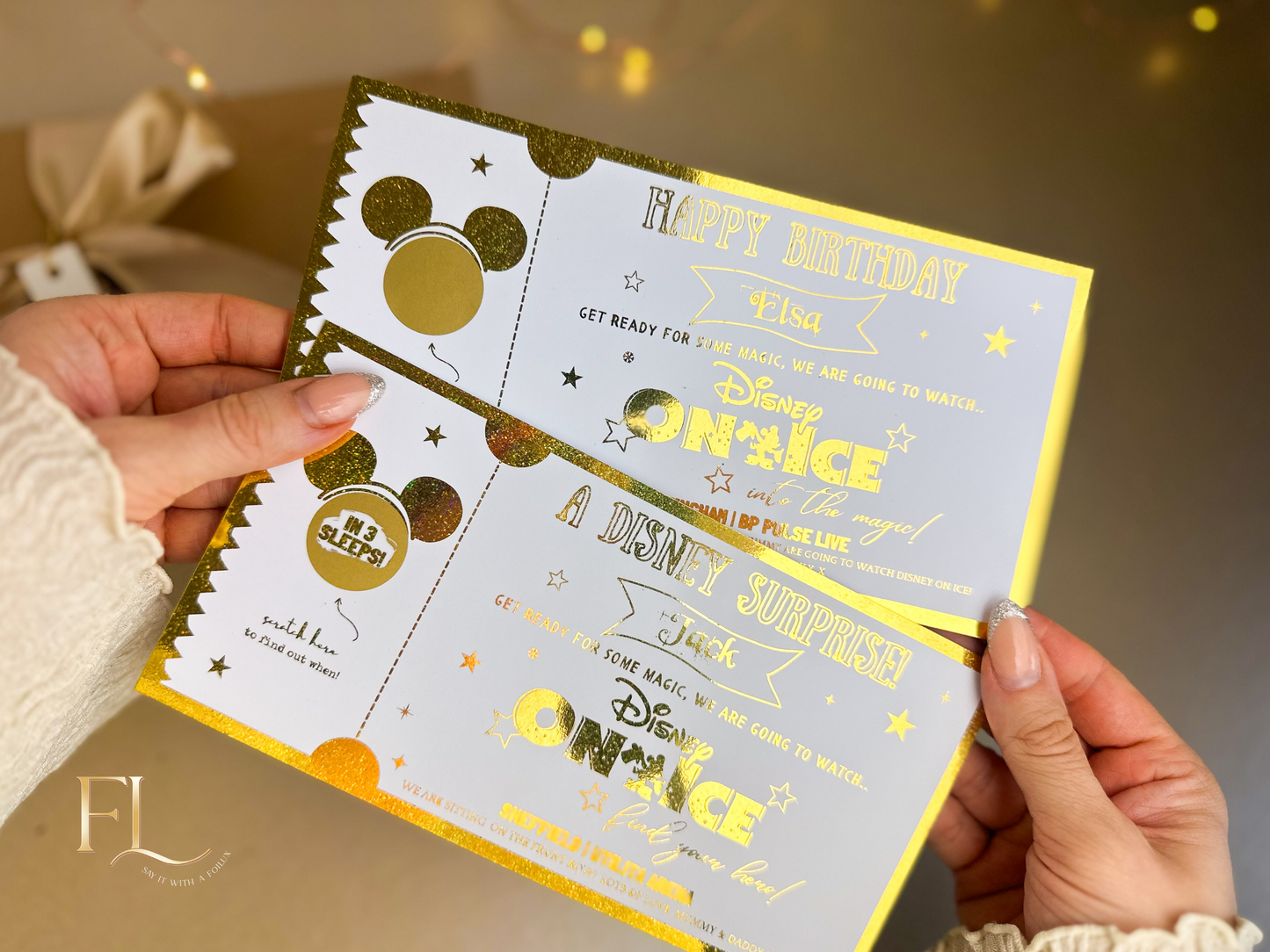 Disney On Ice Foiled Gift Reveal Ticket