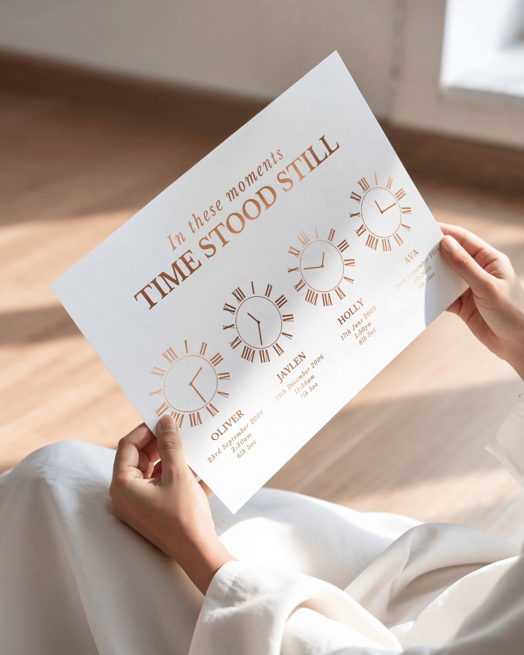 Birth Time Clock Print | Personalised Family Wall Art
