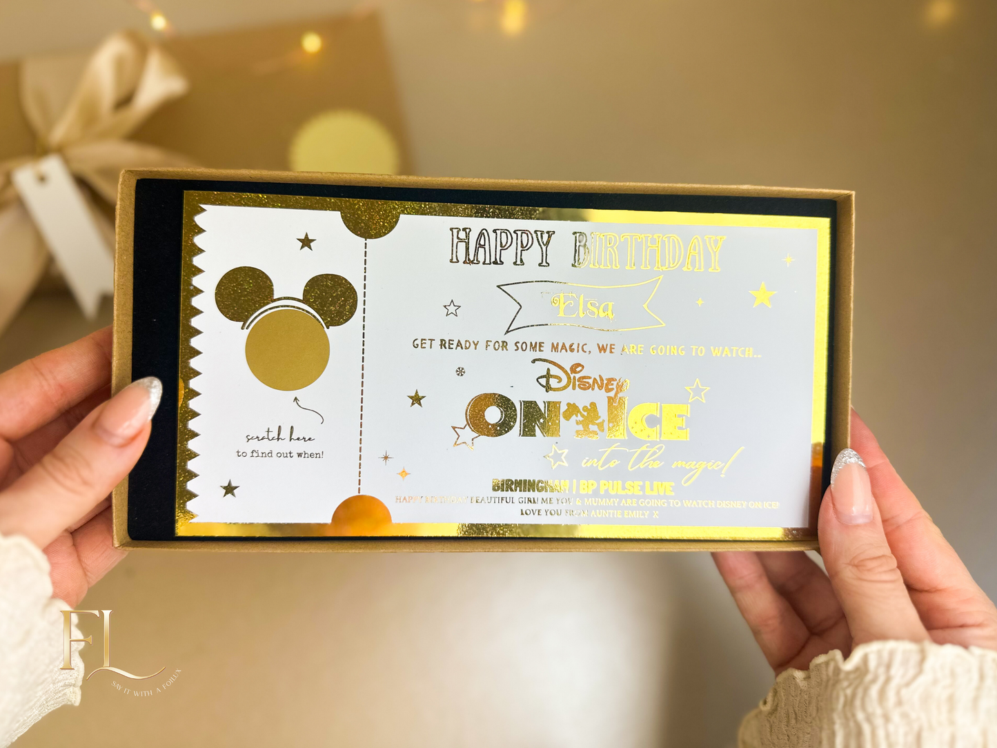 Disney On Ice Foiled Gift Reveal Ticket