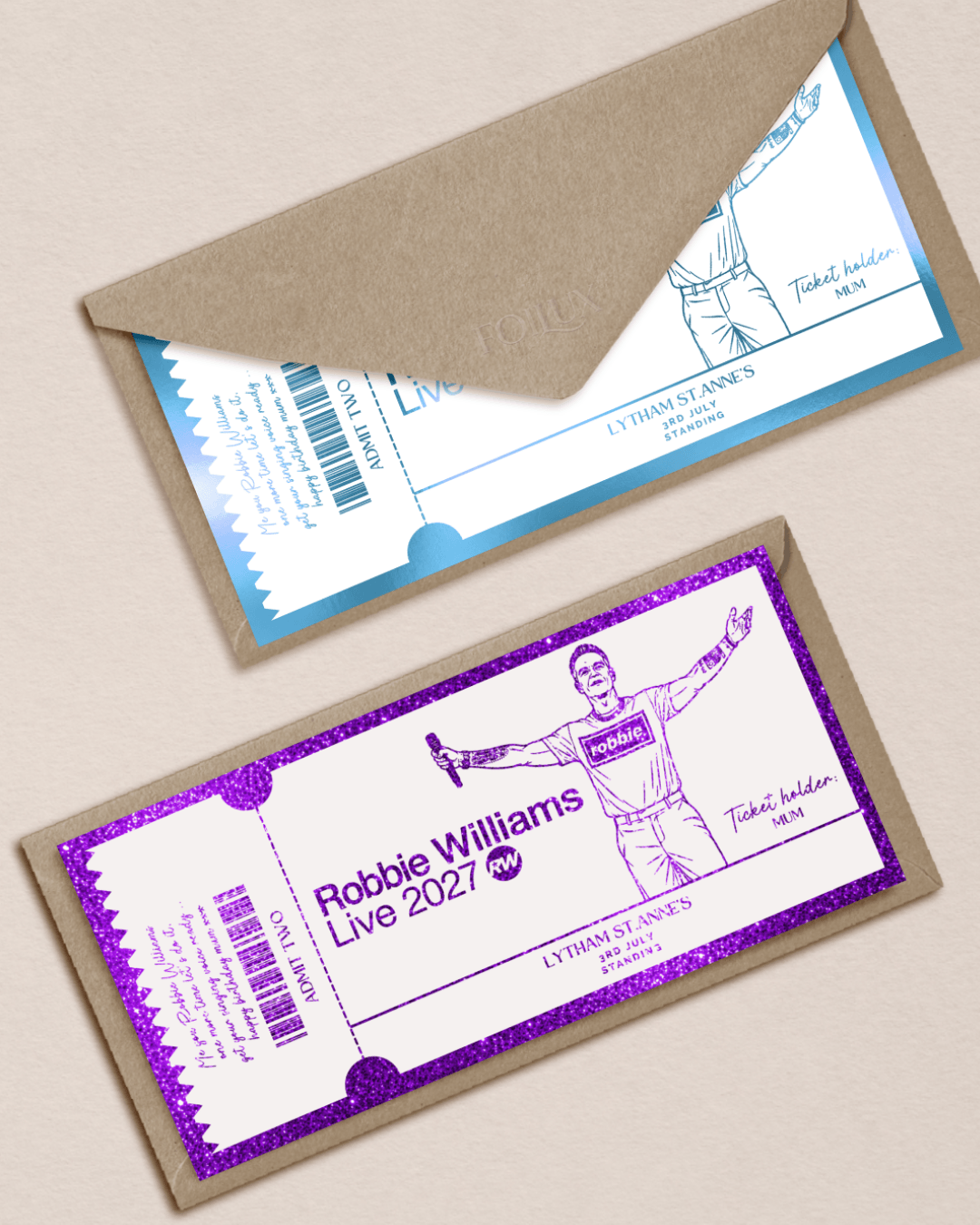 Personalised Concert Ticket Gift | Foil Souvenir Ticket