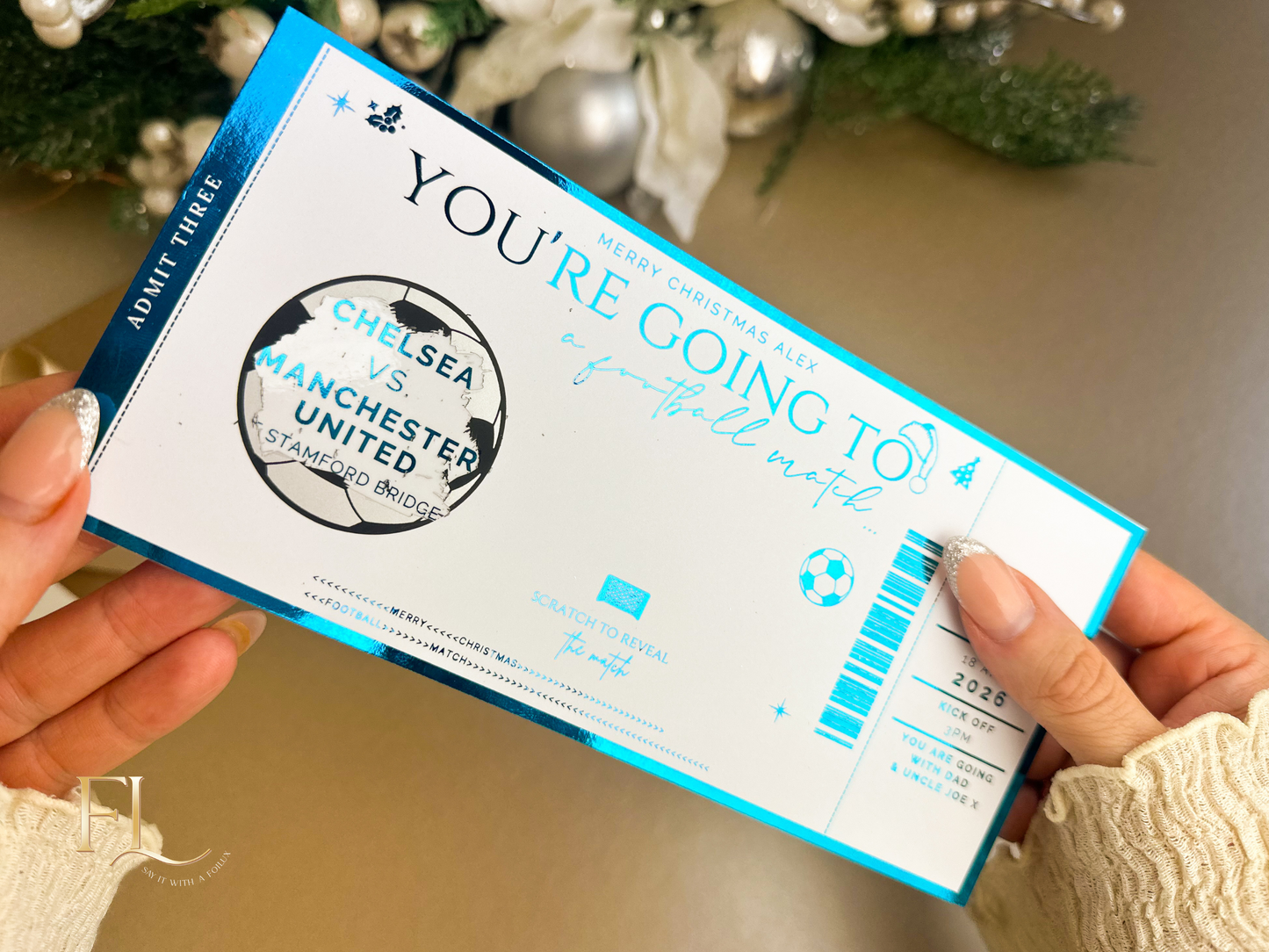 Christmas Football Game Foiled Scratch to Reveal Ticket